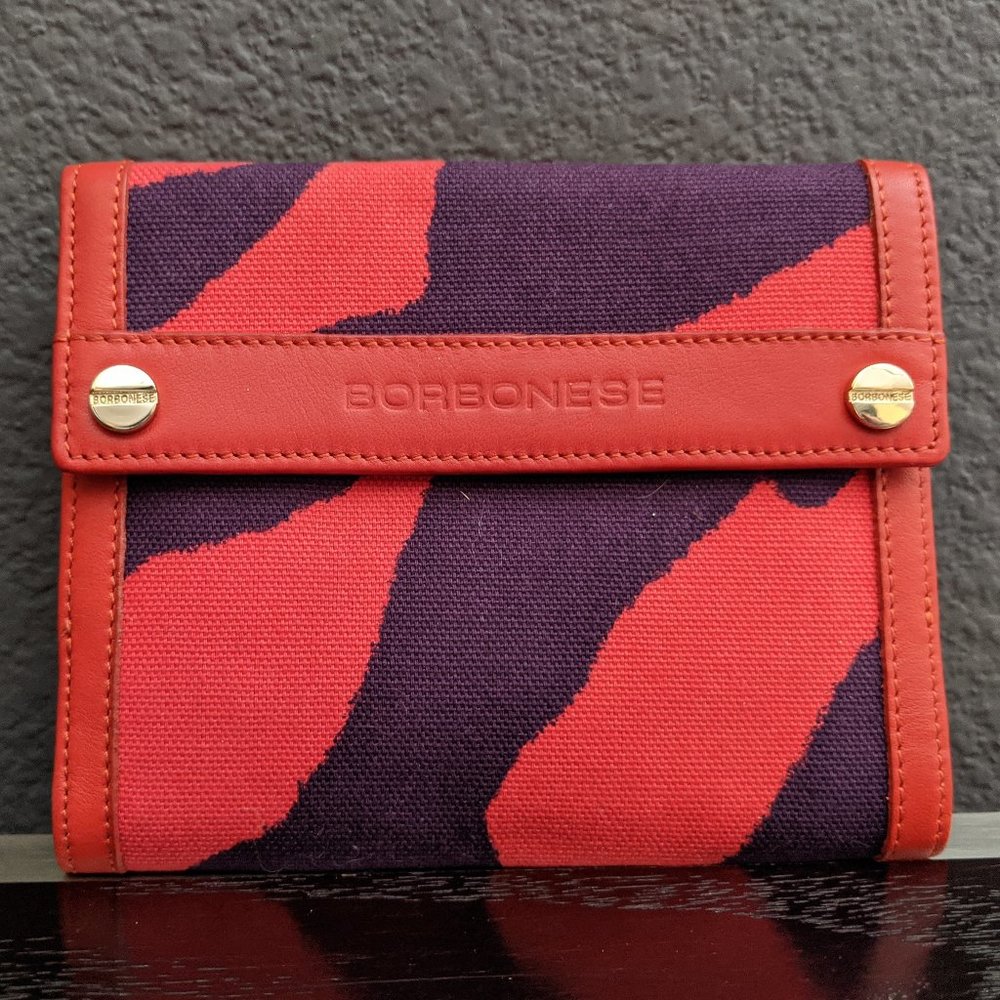 Calfskin and Zebra Fabric Wallet